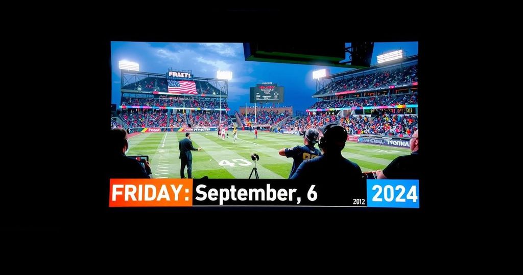 Sports Broadcasting Schedule for Friday, September 6, 2024